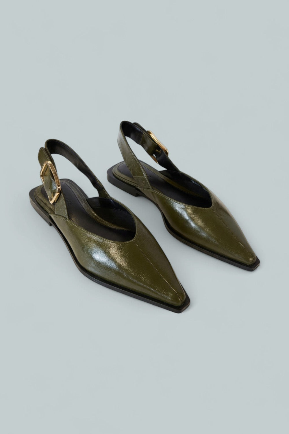 Women’s Shay Pointed Flats - Olive Leather - 10 - Flats