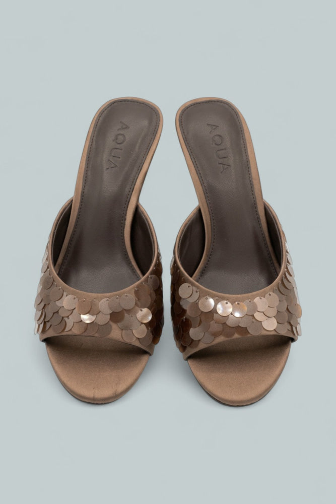 Women’s Shely Sequin Mules - Chocolate - 6 - Mules