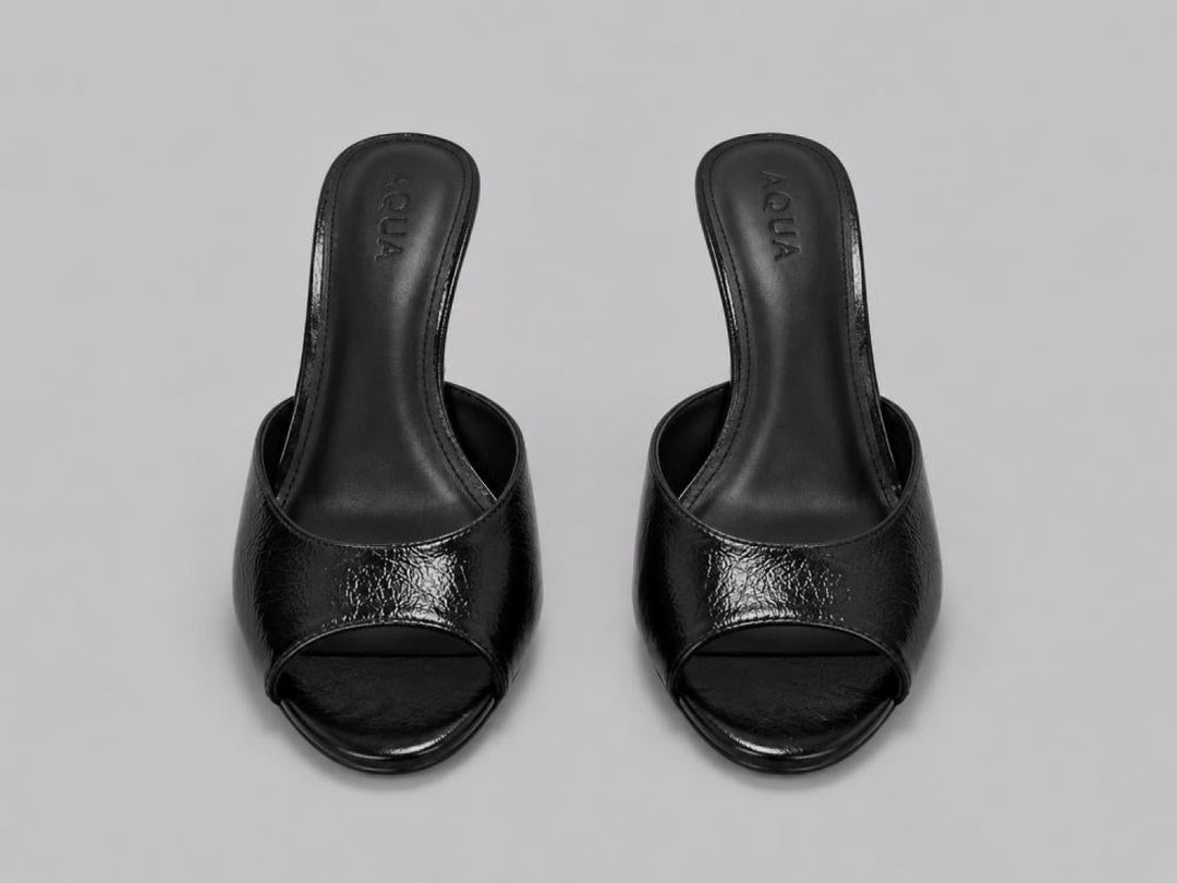 Women’s Shil Leather Sandals - Black Crinkle - Sandal
