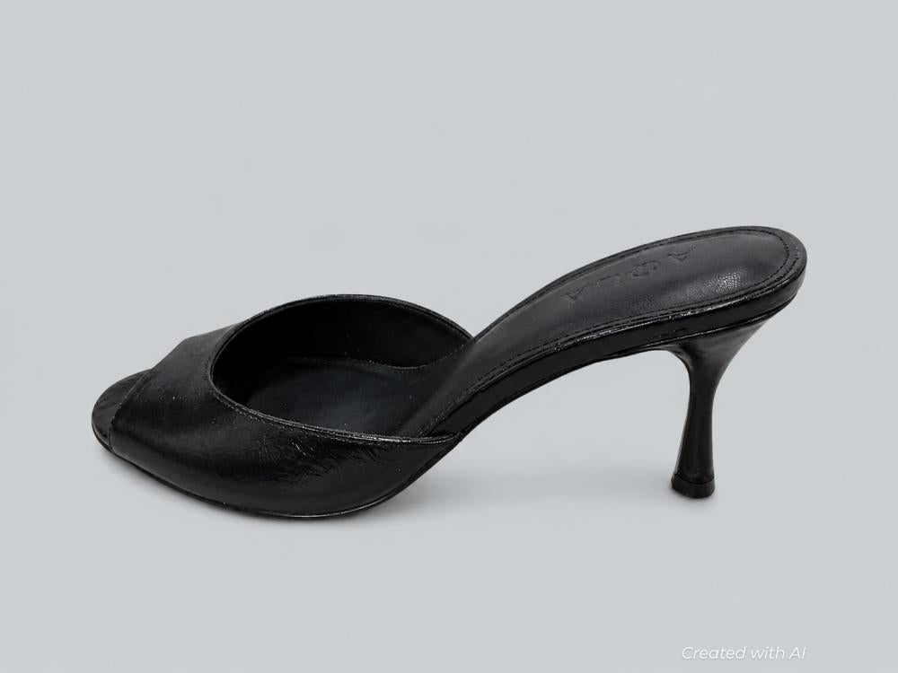 Women’s Shil Leather Sandals - Black Crinkle - Sandal