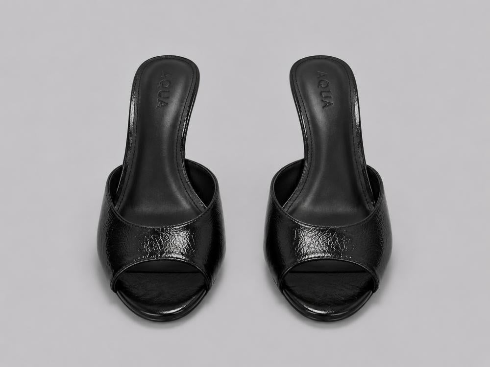 Women’s Shil Leather Sandals - Black Crinkle - Sandal