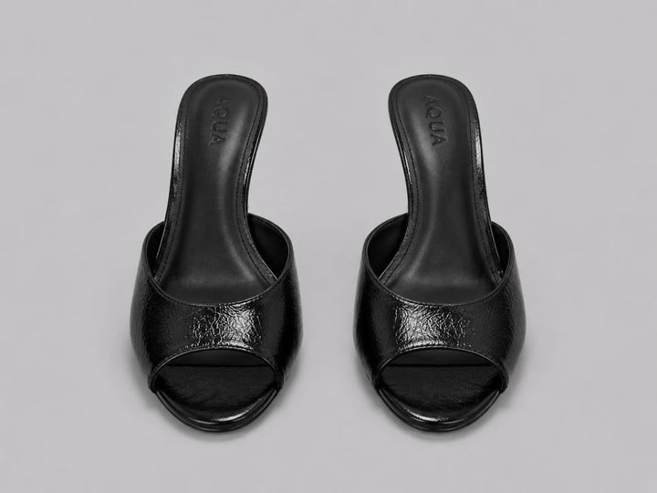 Women’s Shil Leather Sandals - Black Crinkle - Sandal