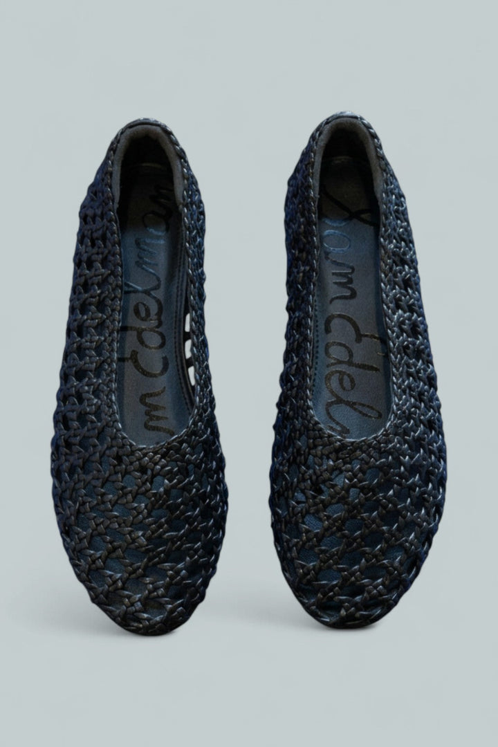 Women’s Shira Woven Leather Ballet Flats - Black - Flats