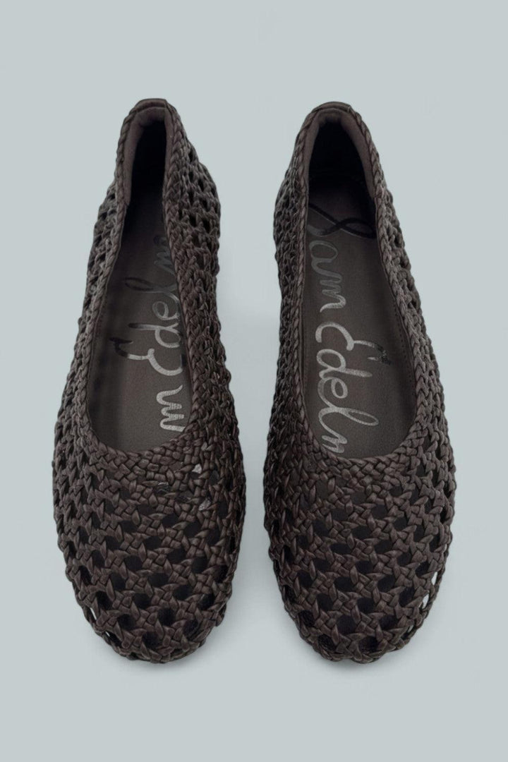 Women’s Shira Woven Leather Ballet Flats - Dark Brown - 9.5 - Flats