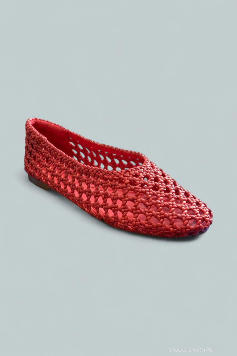 Women’s Shira Woven Leather Ballet Flats - Red - Flats