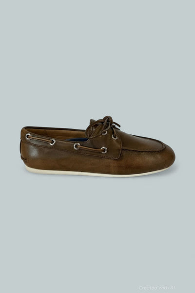 Women’s Slim Leather Boat Shoes - Tan - 6.0 M - Loafers