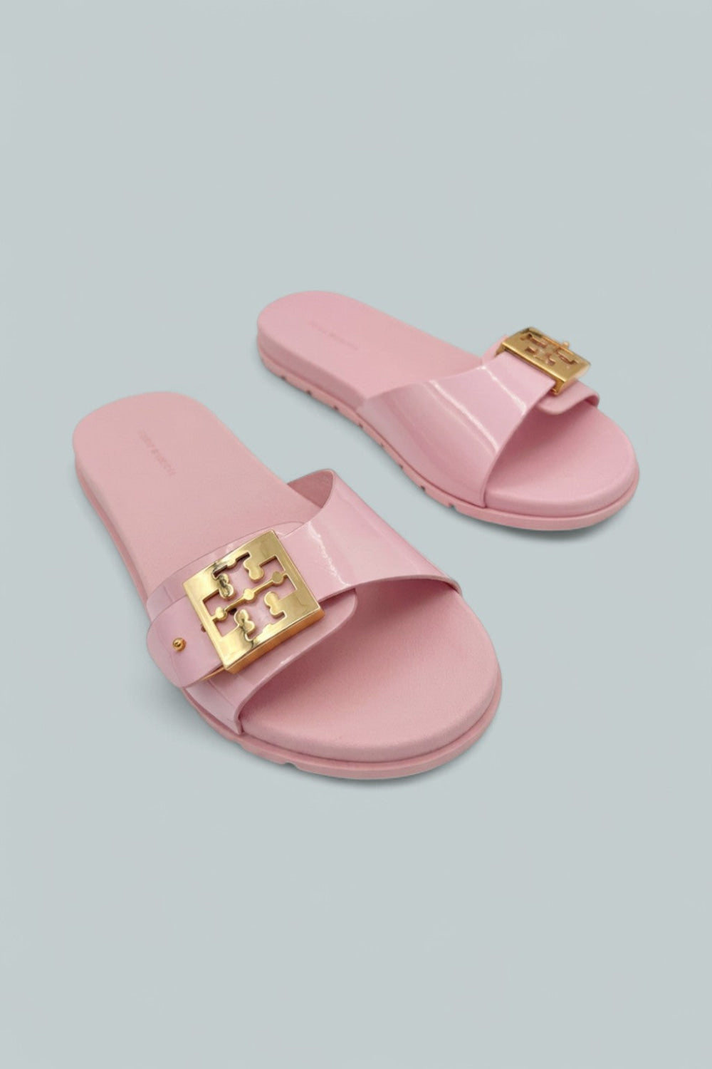 Women’s Slip On Buckled Slide Sandals - Rosa Candy - 7 - Sandals