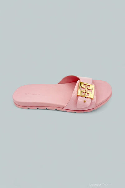 Women’s Slip On Buckled Slide Sandals - Rosa Candy - 7 - Sandals