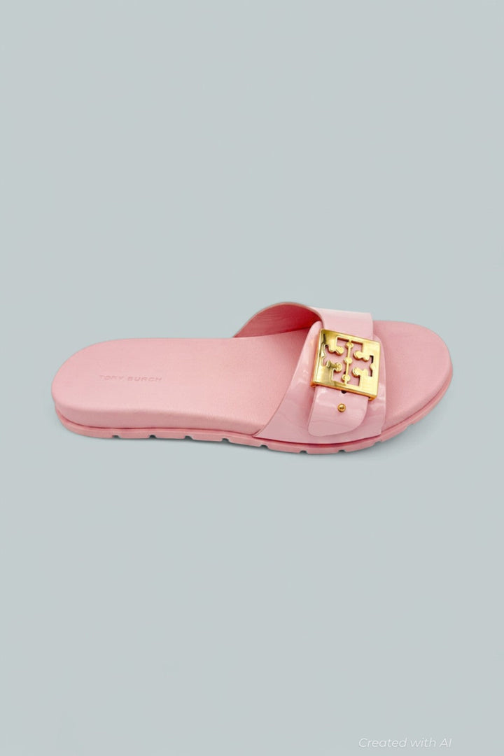 Women’s Slip On Buckled Slide Sandals - Rosa Candy - 7 - Sandals