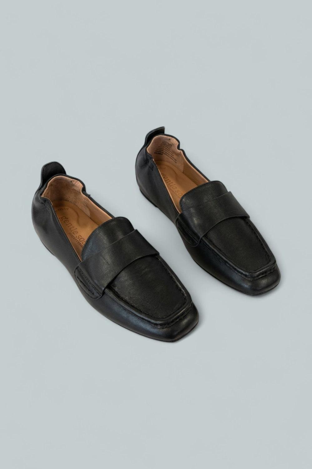 Women’s Sophie Square Toe Flats - Black Leather - Flats