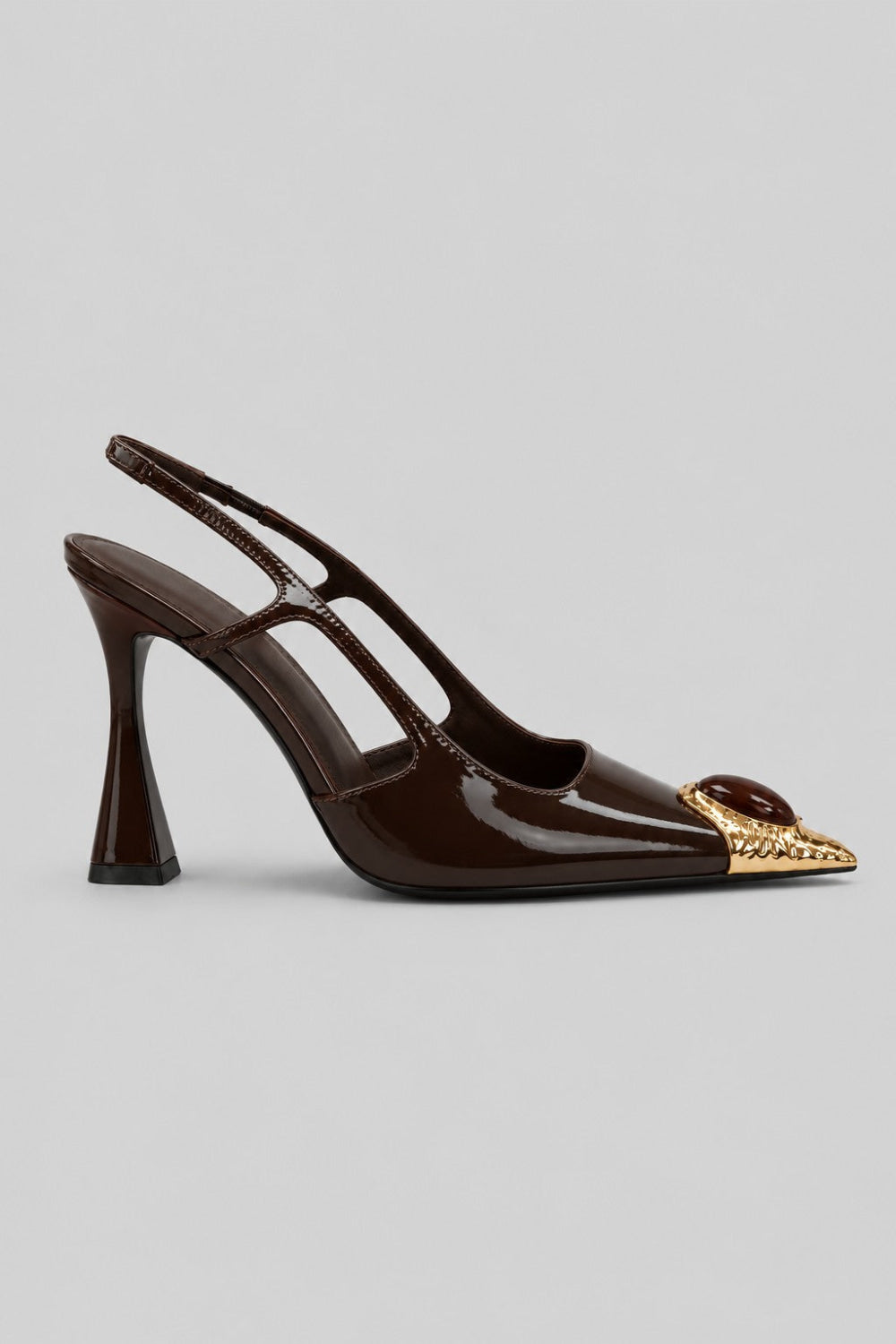 Women’s Sorcerer Novelty Slingback Pumps - Brown Patent - 7.5MUS - Slingback