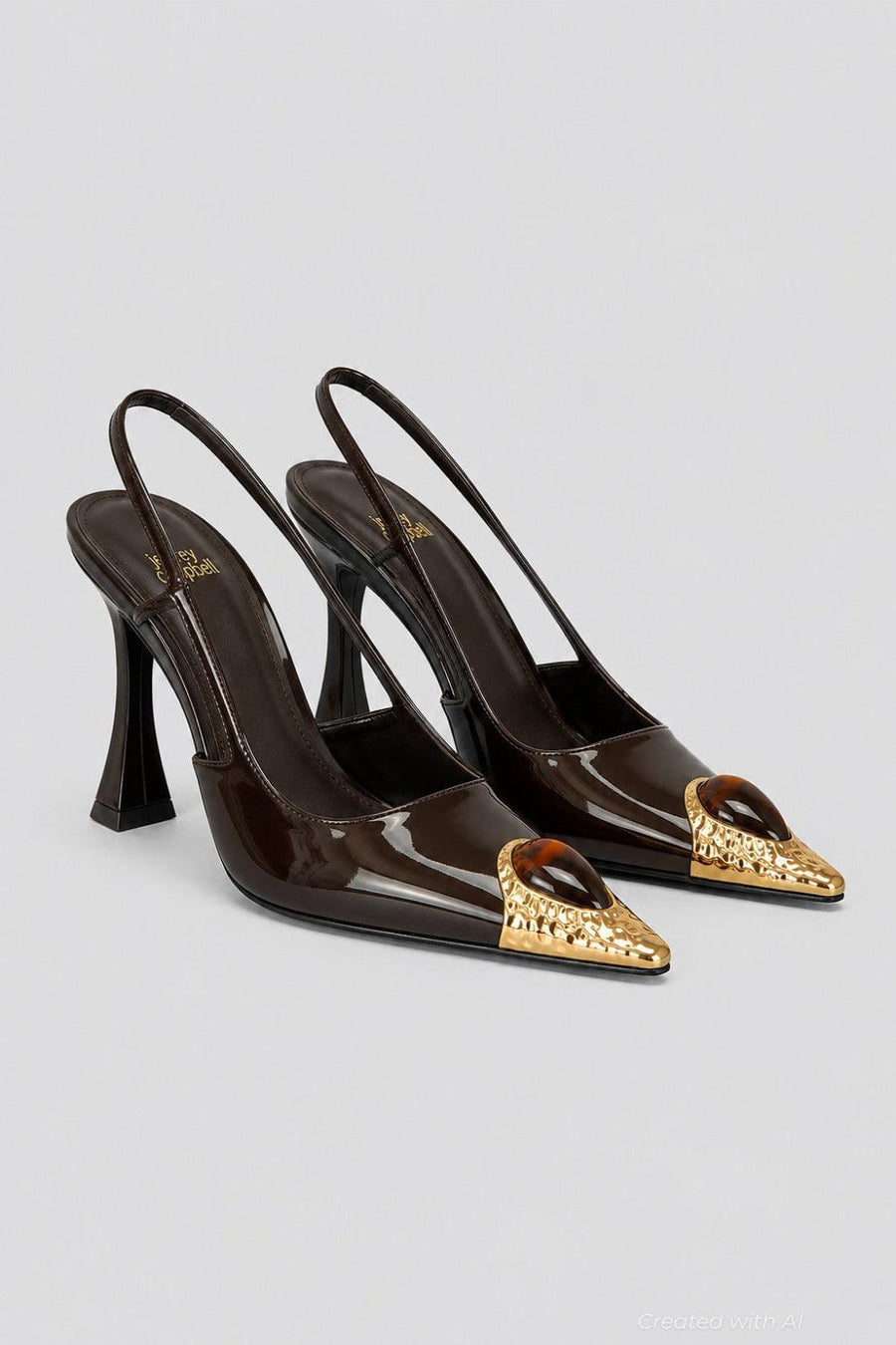 Women’s Sorcerer Novelty Slingback Pumps - Brown Patent - 7.5MUS - Slingback