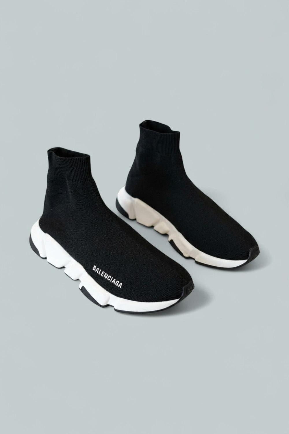 Women’s Speed Knit High Top Sneakers - Black - Sneaker