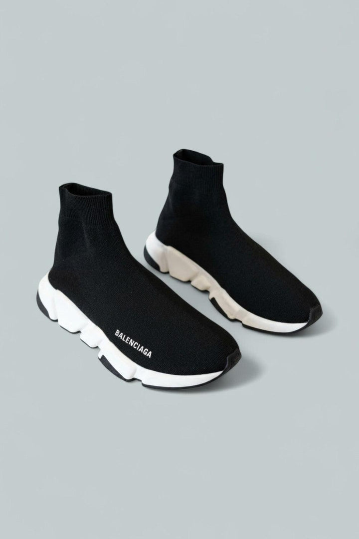 Women’s Speed Knit High Top Sneakers - Black - Sneaker