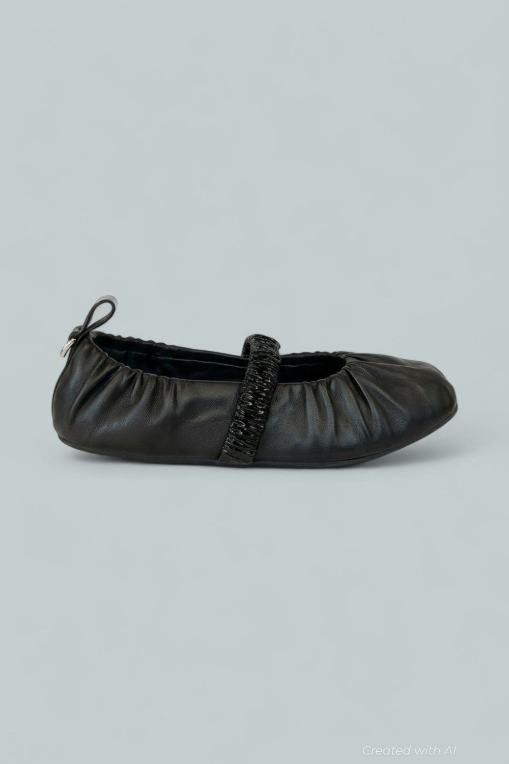 Women’s Spire Ruched Mary Jane Flats - Black - 6 US / 36 EU - Mary Jane