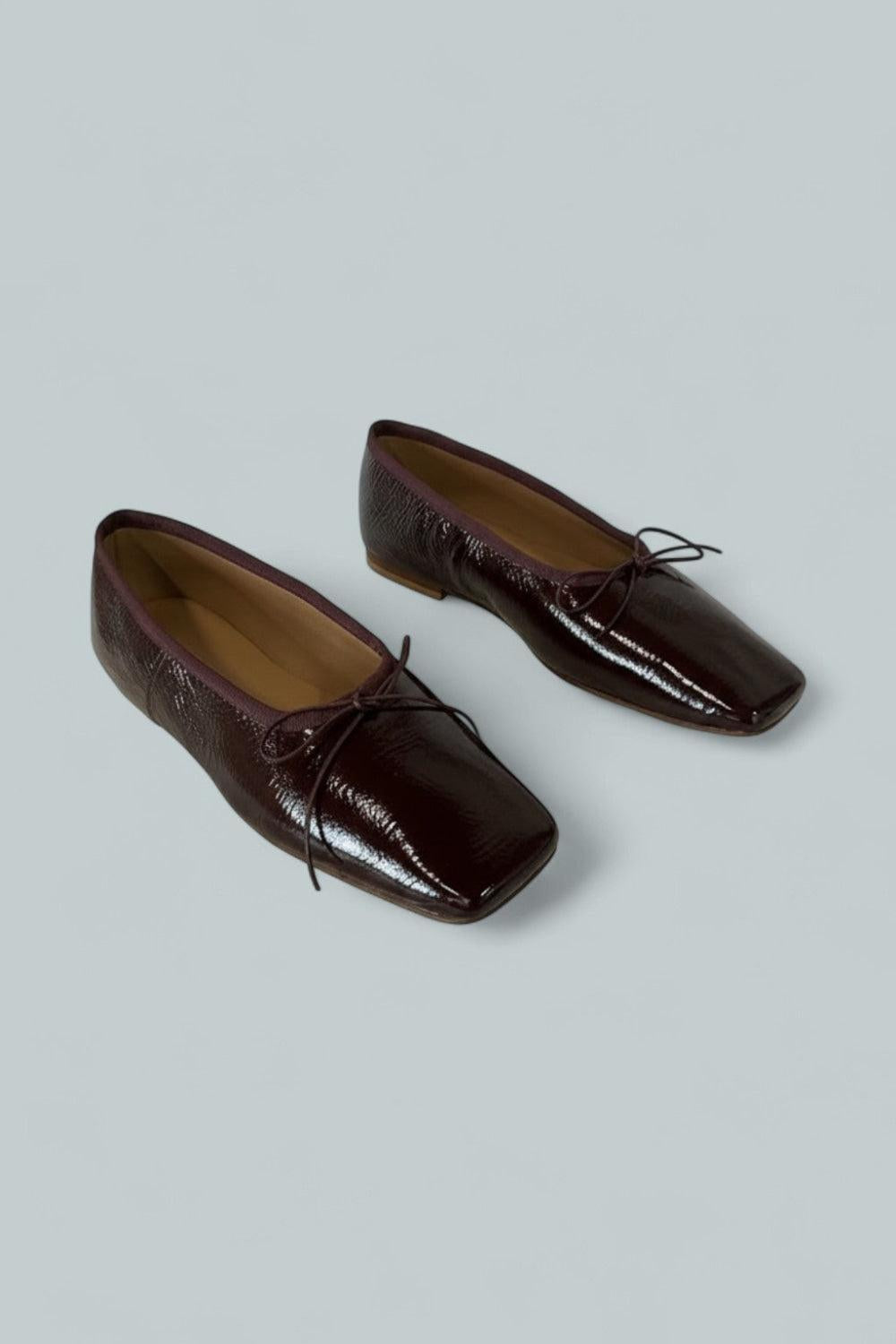 Women’s Square Toe Ballerina Flats - Oxblood - 7 US / 37 EU - Flats