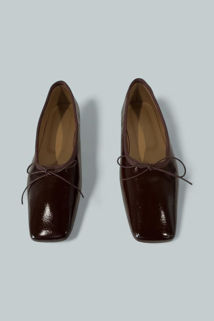 Women’s Square Toe Ballerina Flats - Oxblood - 7 US / 37 EU - Flats