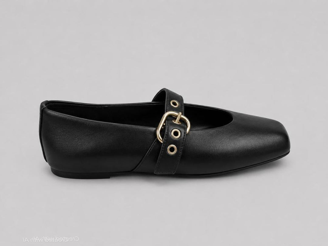 Women’s Stella Flats - Black Leather - Flats