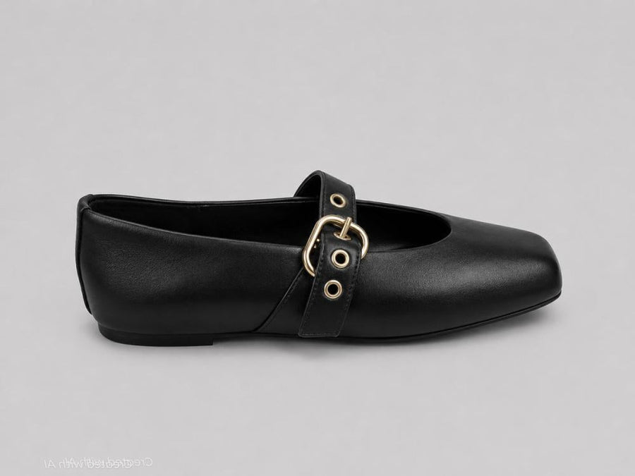 Women’s Stella Flats - Black Leather - Flats