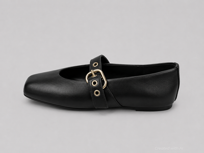Women’s Stella Flats - Black Leather - Flats