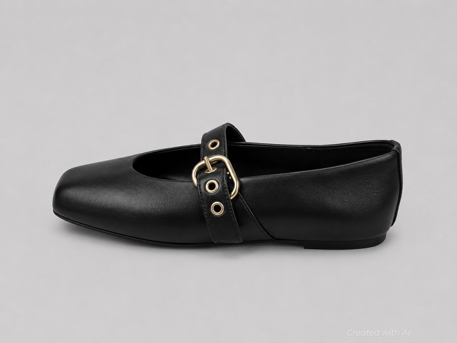 Women’s Stella Flats - Black Leather - Flats