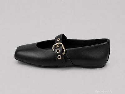 Women’s Stella Flats - Black Leather - Flats