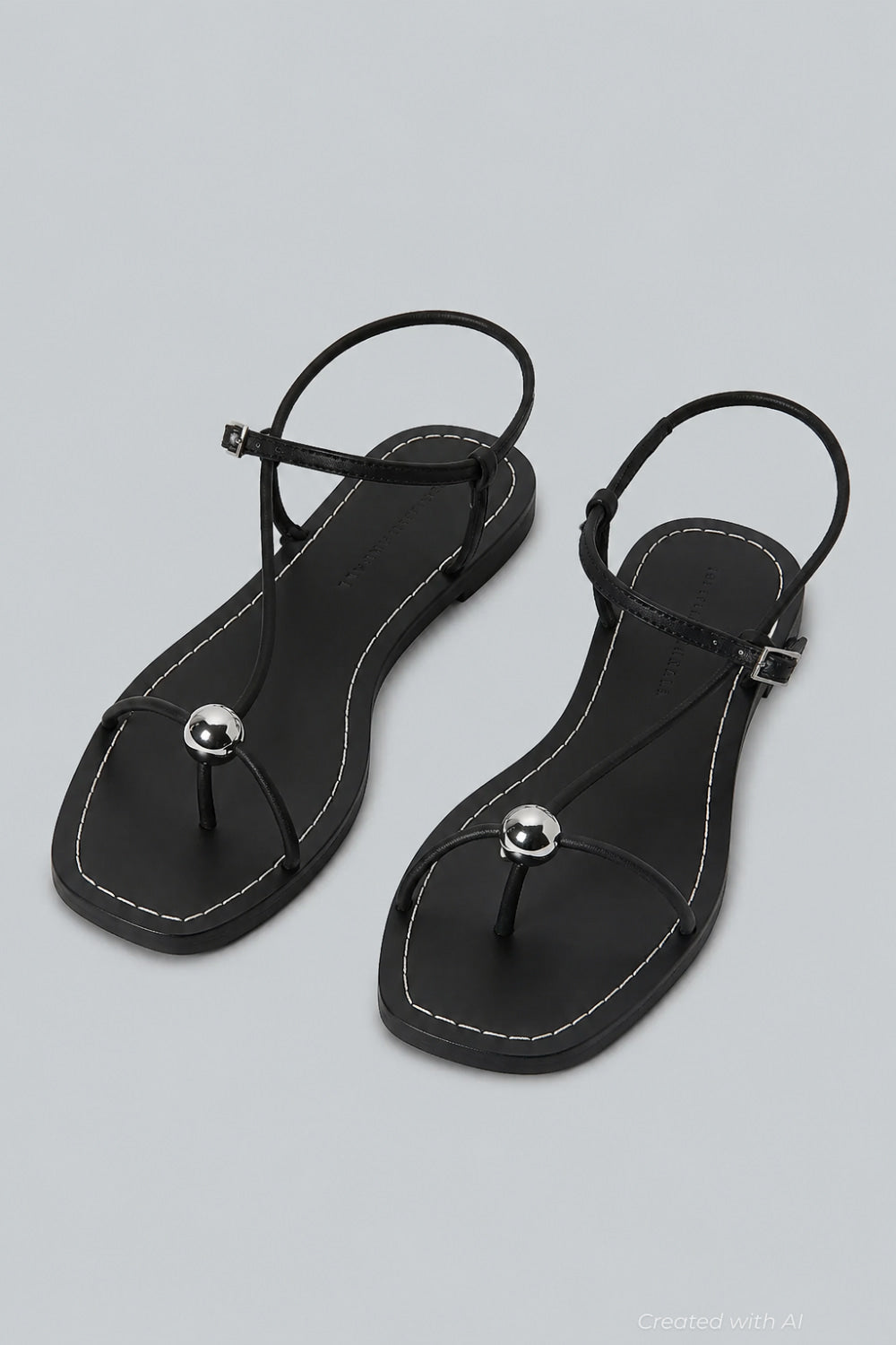 Women’s Strappy Embellished Sandals - Black - 7.5 - Sandal