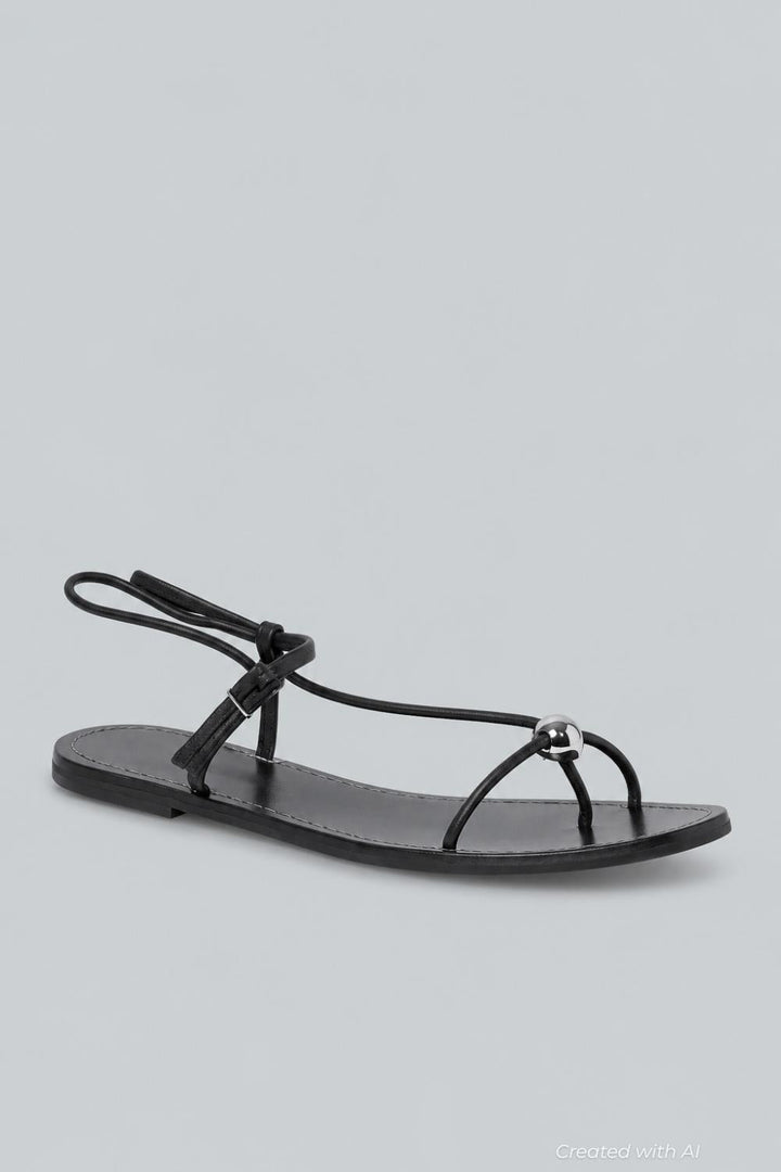 Women’s Strappy Embellished Sandals - Black - 7.5 - Sandal