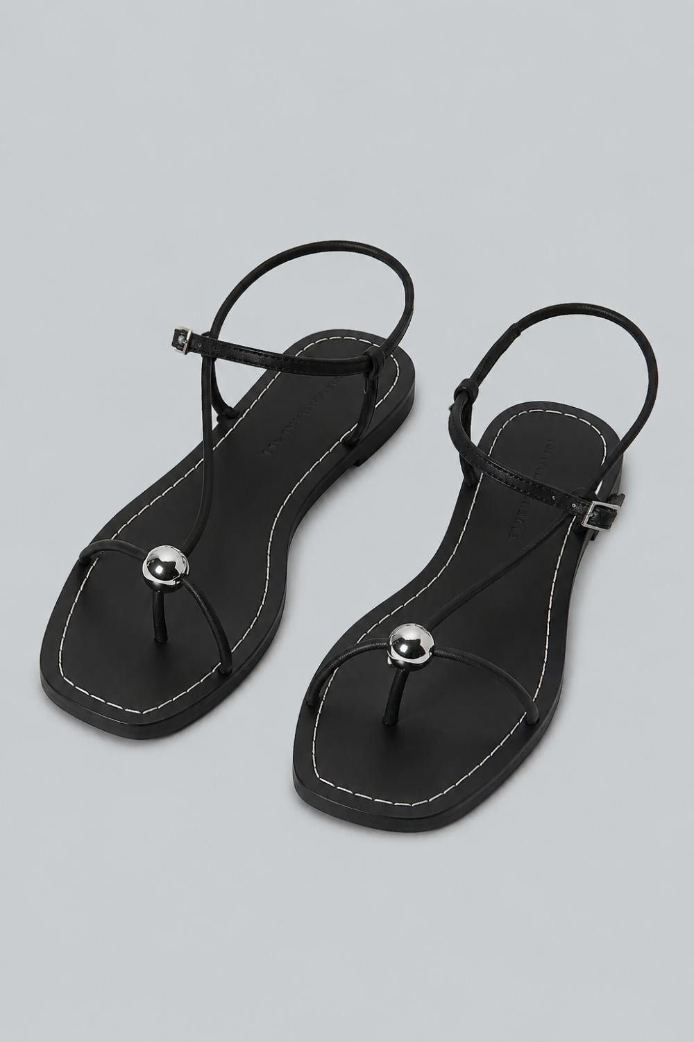 Women’s Strappy Embellished Sandals - Black - 7.5 - Sandal