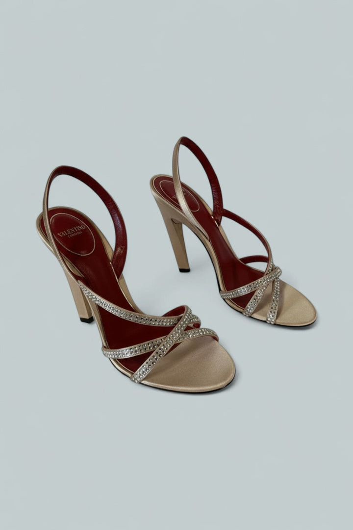 Women’s Strappy Slingback Sandals - Nude - 8 US / 38 EU - Pumps