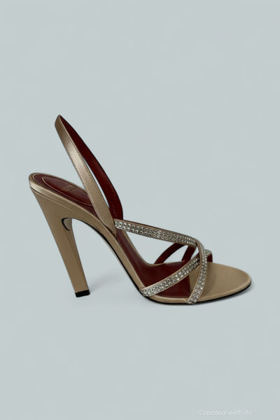 Women’s Strappy Slingback Sandals - Nude - 8 US / 38 EU - Pumps