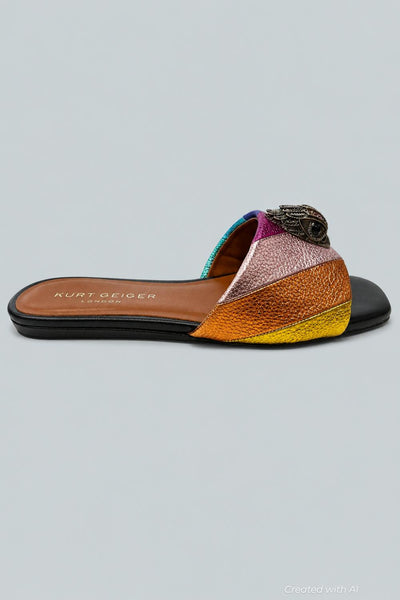 Women’s Stripe Sandals - Multicolor - US 7 (UK 5) - Sandal