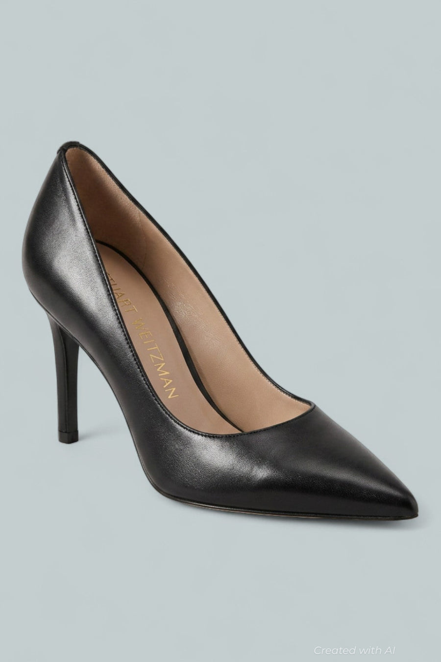 Women’s Stuart Power 85 Pumps - Black Smooth Leather - 7.5 - Heels