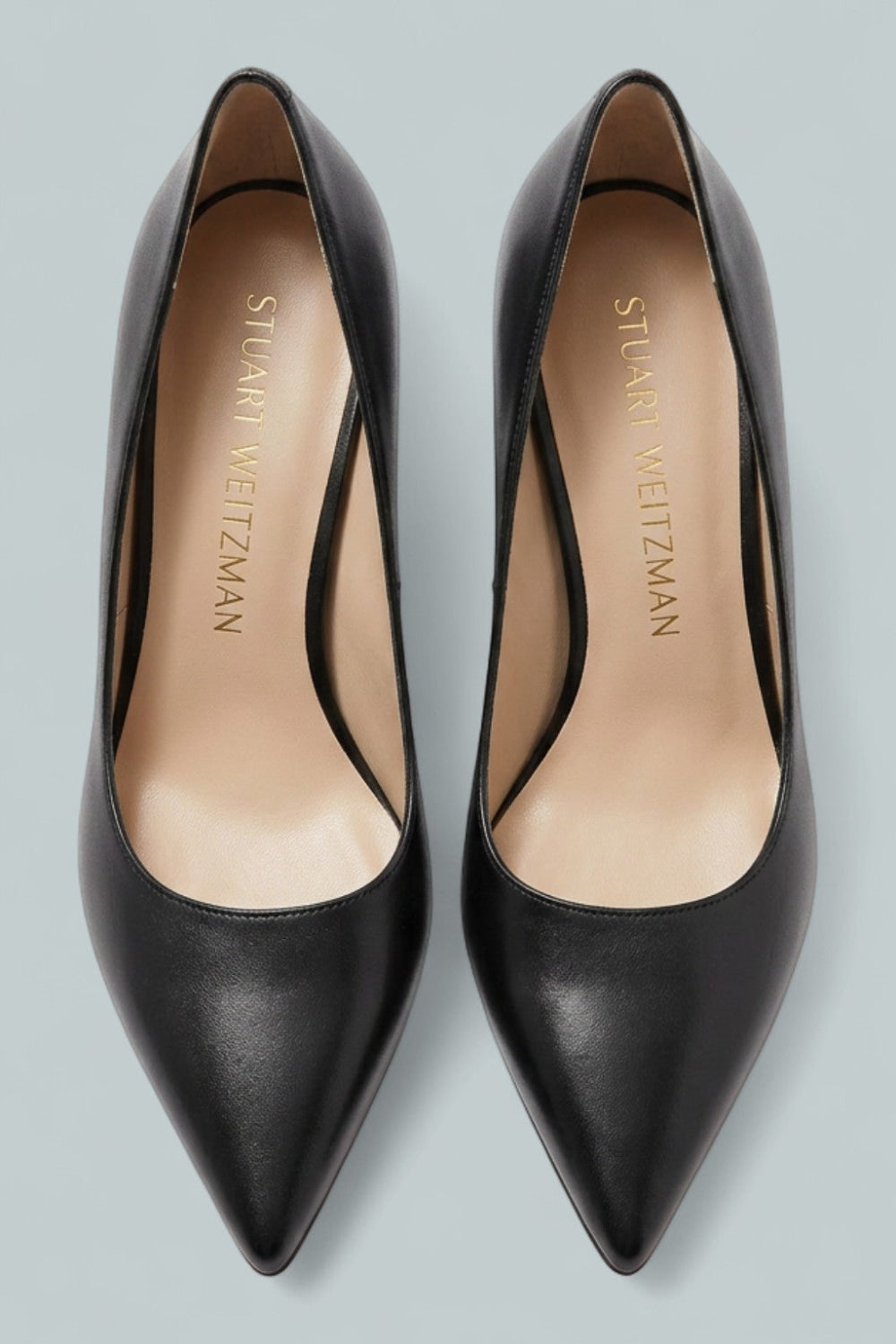 Women’s Stuart Power 85 Pumps - Black Smooth Leather - 7.5 - Heels