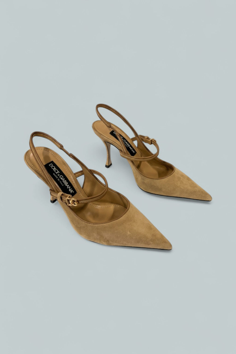 Women’s Suede & Leather Slingbacks - Beige/Camel - 8 US / 38 EU - Slingback