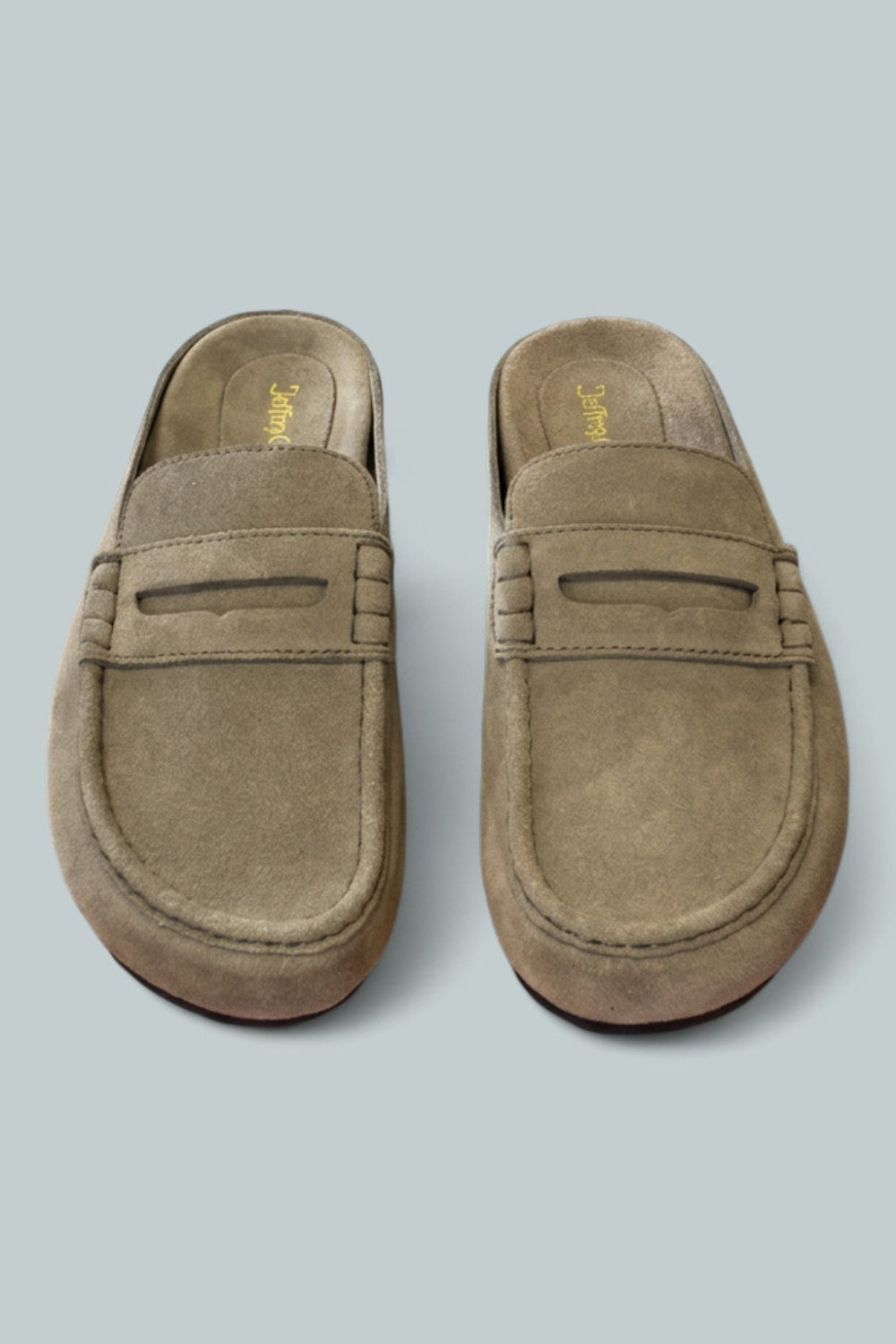 Women’s Suede Mule Loafers - Light Khaki Suede - 8 - Loafers
