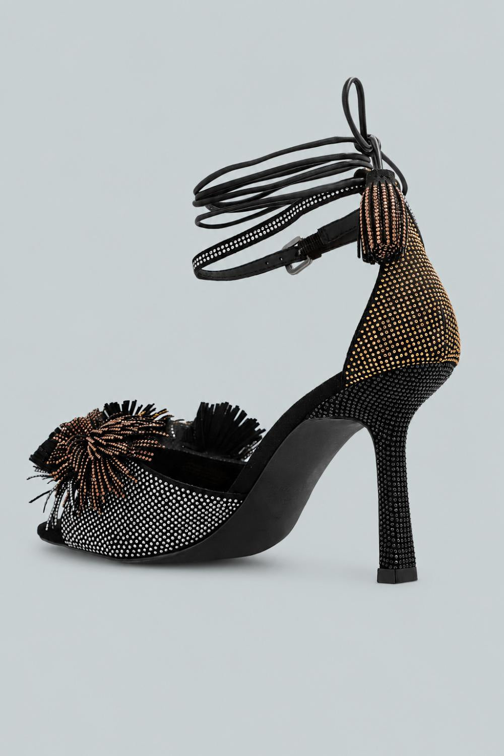 Women’s Suede Pom Pom Sandals - Charcoal - Sandal