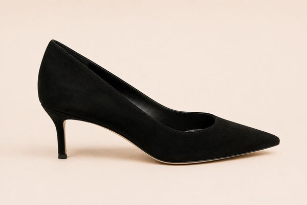 Women’s Suede Rita Pointed Pumps - Black - Heels