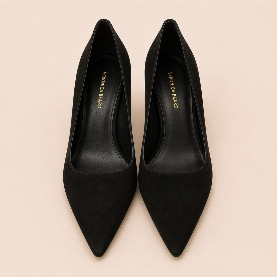 Women’s Suede Rita Pointed Pumps - Black - Heels