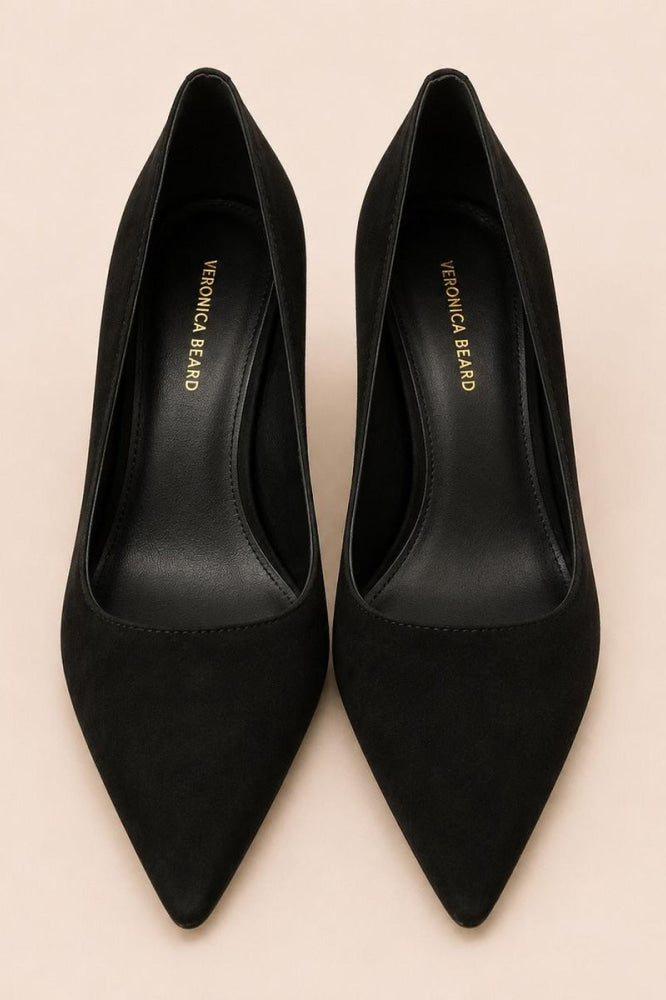 Women’s Suede Rita Pointed Pumps - Black - Heels