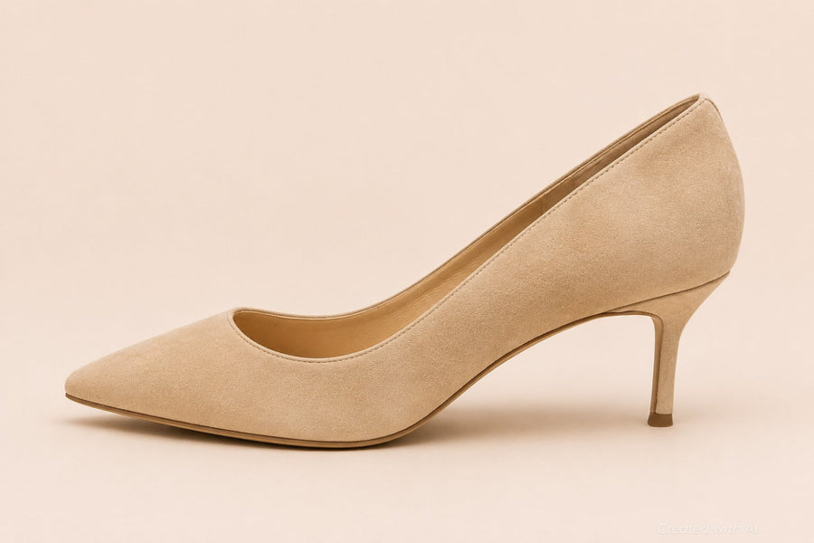 Women’s Suede Rita Pointed Pumps - Sand - Heels