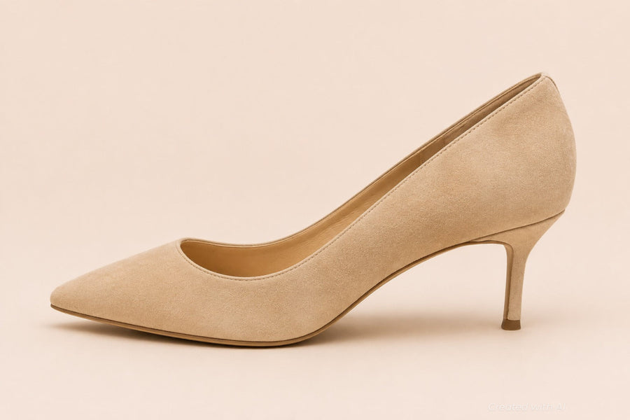 Women’s Suede Rita Pointed Pumps - Sand - Heels