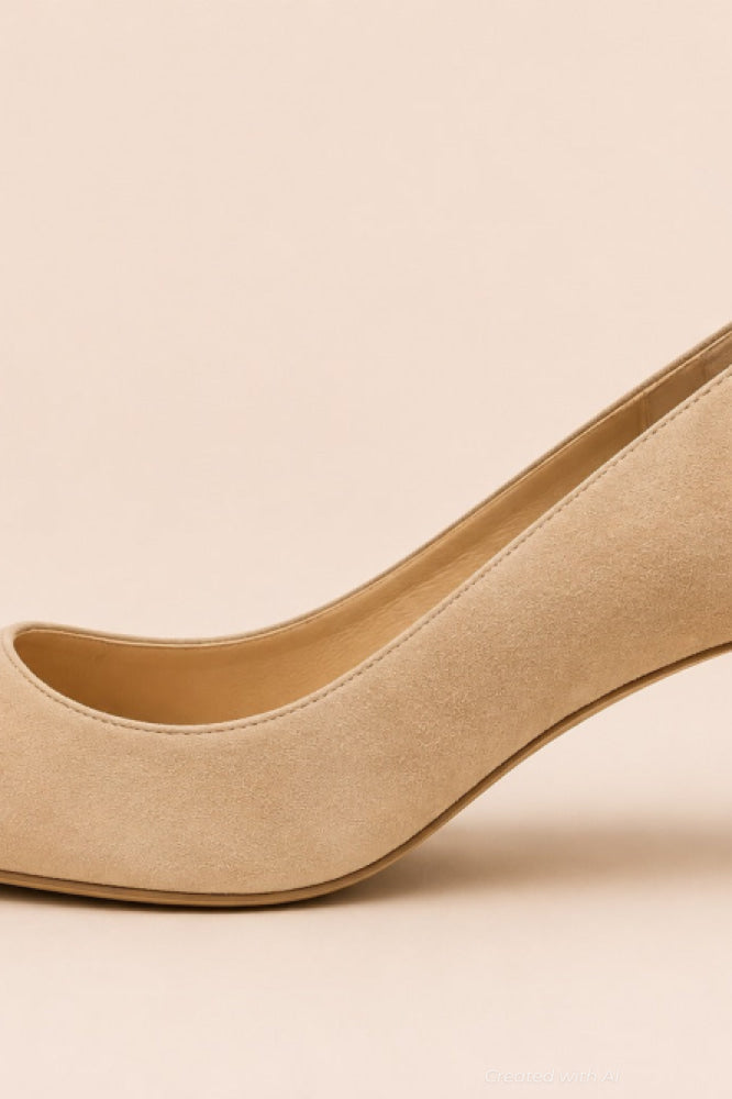 Women’s Suede Rita Pointed Pumps - Sand - Heels