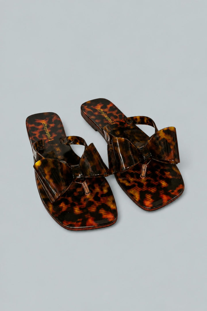 Women’s Sugary Thong Jelly Sandals - Tortoise - 8 - Sandal