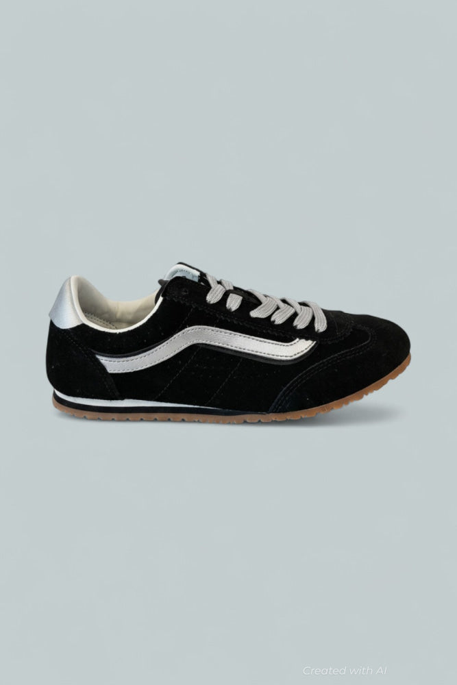 Women’s Super Lowpro Sneakers - Black Silver - 5.5 - Sneaker