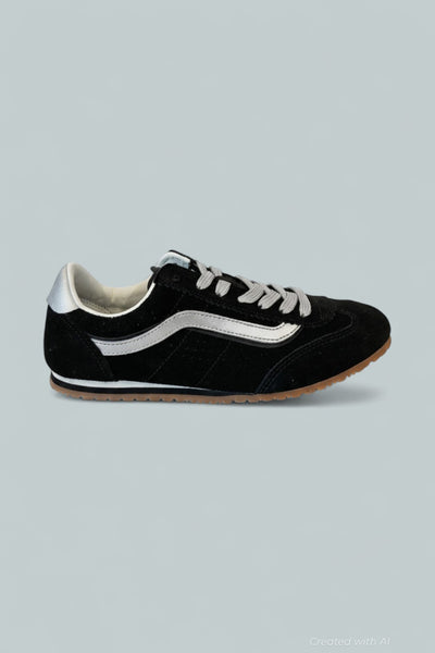 Women’s Super Lowpro Sneakers - Black Silver - 5.5 - Sneaker