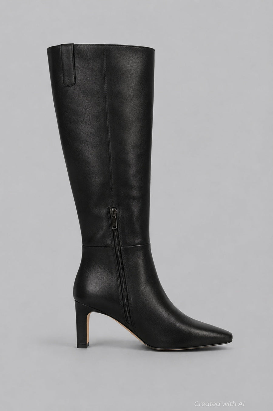 Women’s Sylvia Pointed Toe High Heel Boots - Black Leather - 9.5 - Boots