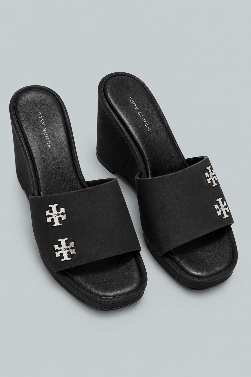 Women’s T-Lock Suede Wedge Sandals - Perfect Black - 8 - Sandal