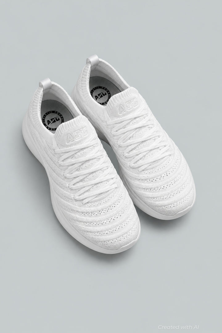 Women’s Techloom Wave Knit Low-Top Running Sneakers - White - 9 - Sneaker