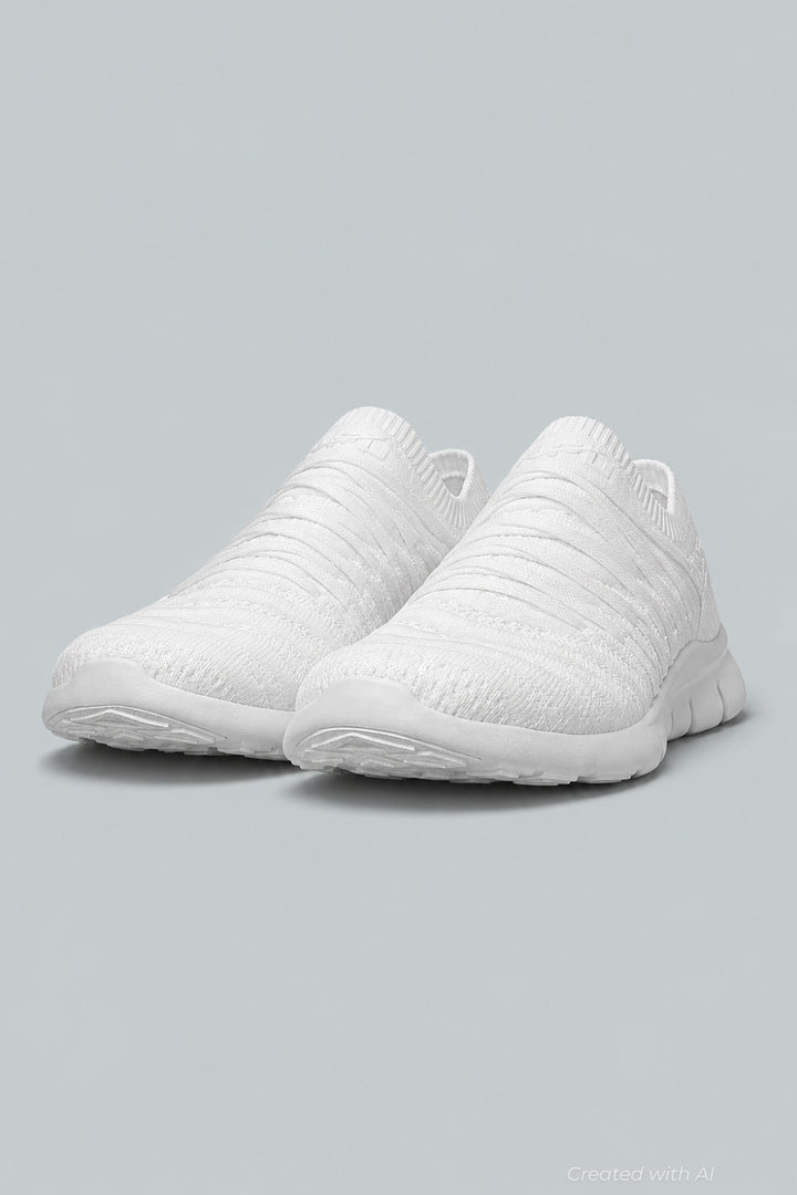 Women’s Techloom Wave Knit Low-Top Running Sneakers - White - 9 - Sneaker